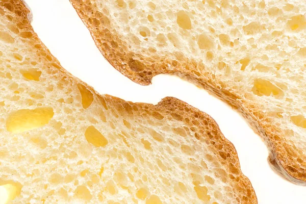 Felie de pâine albă (cu cruste ) — Fotografie, imagine de stoc
