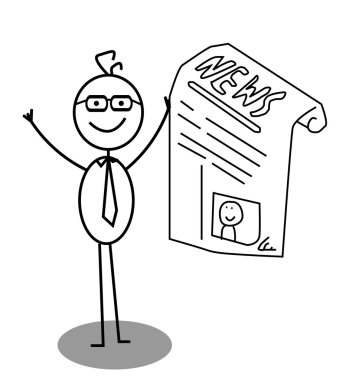 Businessman Happy News clipart