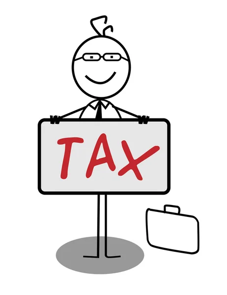 Businessman Happy Tax Banner — Stock Vector
