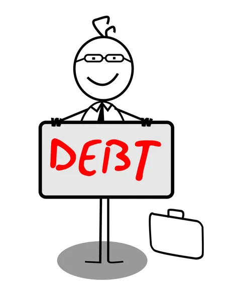 Empresario Happy Debt Banner — Archivo Imágenes Vectoriales