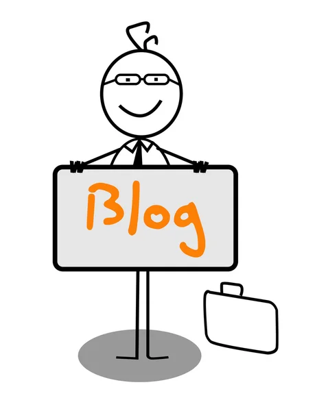 Businessman blog Banner — Stock Vector