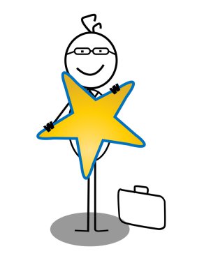 Businessman And Star clipart