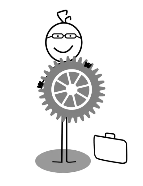 Homme d'affaires heureux et équipement — Image vectorielle