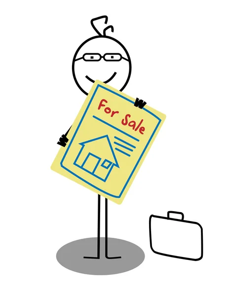 Biznesmen sprzedaż domu — Wektor stockowy