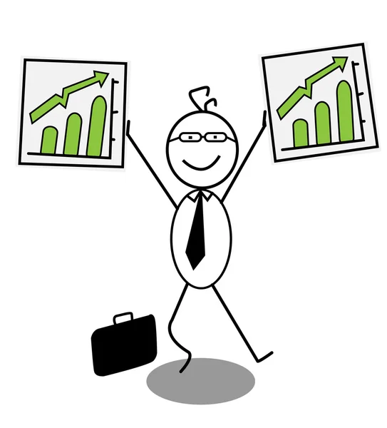 Businessman Up chart — Stock Vector
