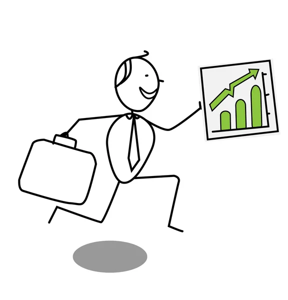 Businessman Up chart — Stock Vector