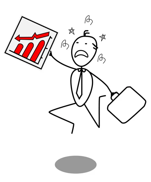 Businessman down chart — Stock Vector