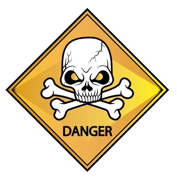 Kafatası işareti tehlike — Stok Vektör