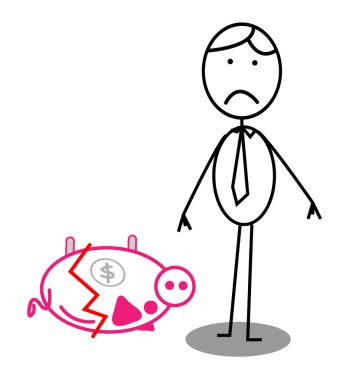 Businessman Piggy bank clipart