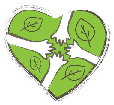 Love hand green clipart