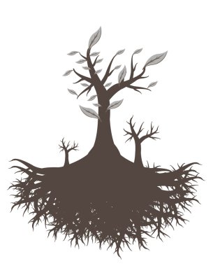 Old tree root clipart