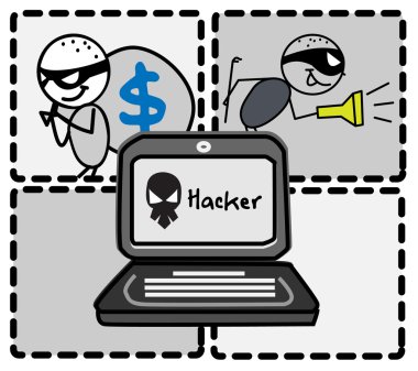 hacker hırsız para vektör