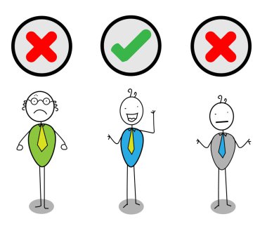 Check mark businessman V n X clipart