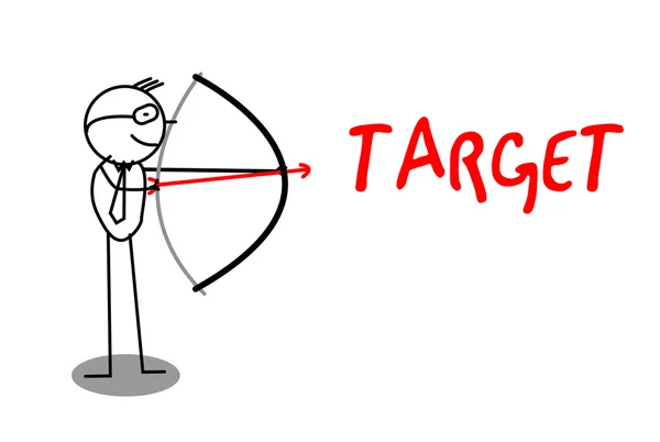 Archery Businessman Target text — Stock Vector