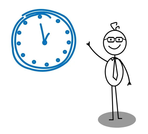 Horloge homme d'affaires — Image vectorielle