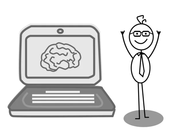 Businessman brain technology — Stock Vector