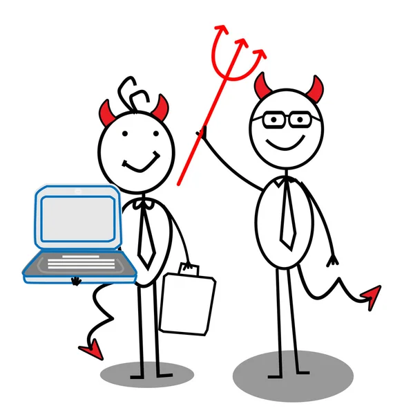 Devil Businessman trabalho em equipe —  Vetores de Stock