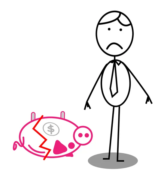 商人猪存钱罐 — 图库矢量图片