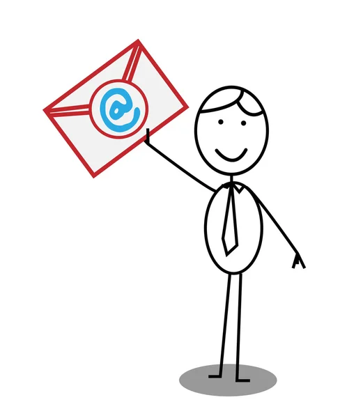 Işadamı e-posta göndermek — Stok Vektör