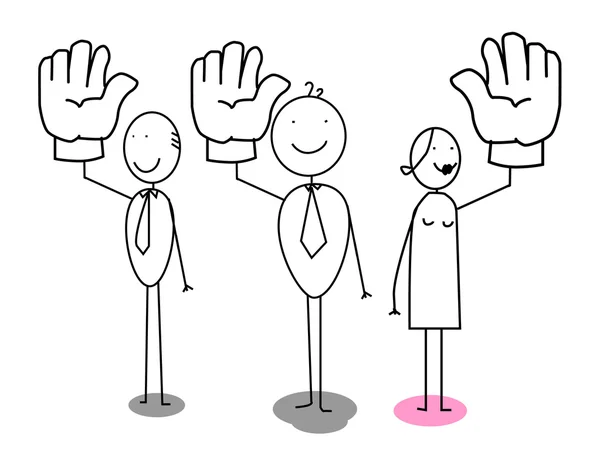 Homme d'affaires votant main dans la main — Image vectorielle
