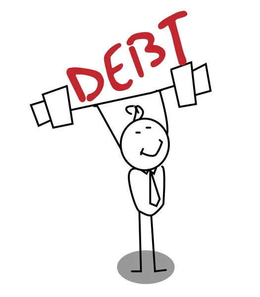 Silná podnikatel dluhy — Stockový vektor
