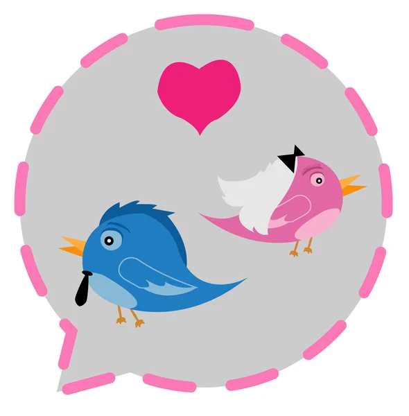 Uccello coppia amore — Vettoriale Stock