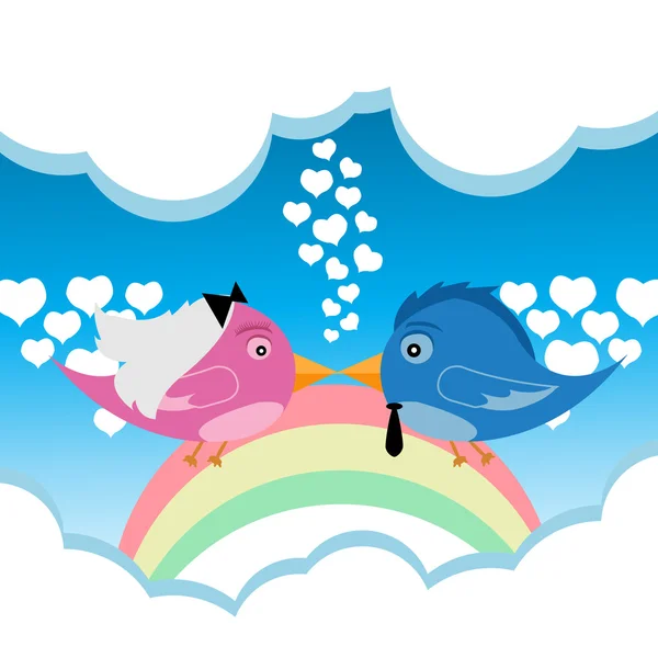 Couple d'oiseaux amour — Image vectorielle