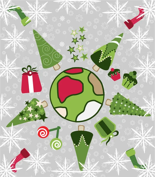 Vector árbol de Navidad del mundo — Archivo Imágenes Vectoriales