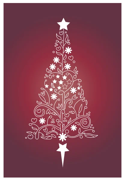 Дерево Різдво квітковий червоний — стоковий вектор
