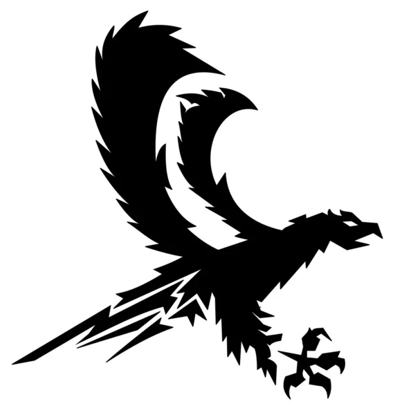 Black strong eagle — Stock Vector