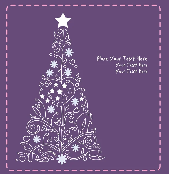 Christmas tree vector purple — Stock Vector