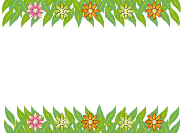绿叶花卉框架图 — 图库矢量图片