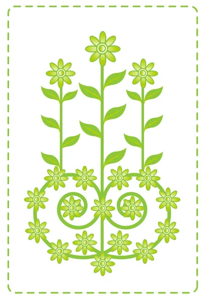 Yeşil çiçek duvar kağıdı — Stok Vektör