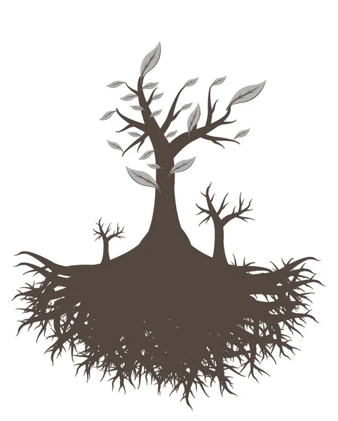 Old tree root — Stock Vector
