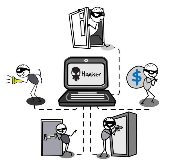 Ladrão hacker vetor —  Vetores de Stock