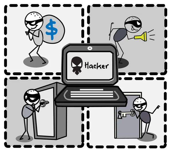 Dieb Hacker-Vektor — Stockvektor