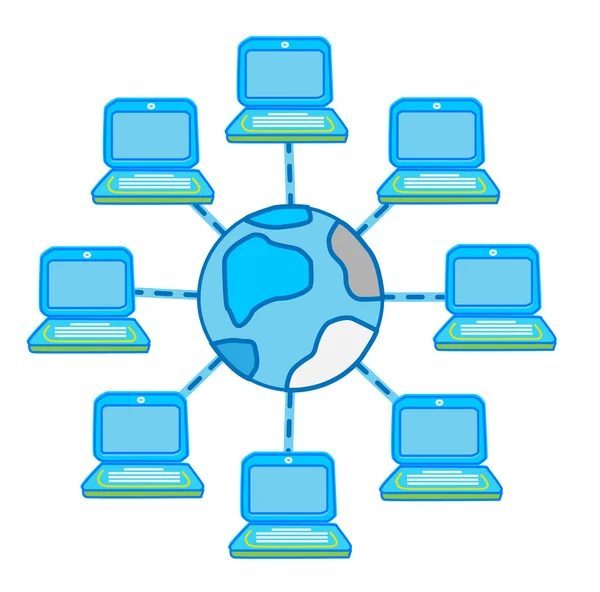 Global bilgisayar ağı — Stok Vektör