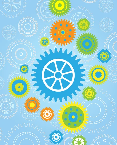Gear Process vector with fresh color — Stock Vector