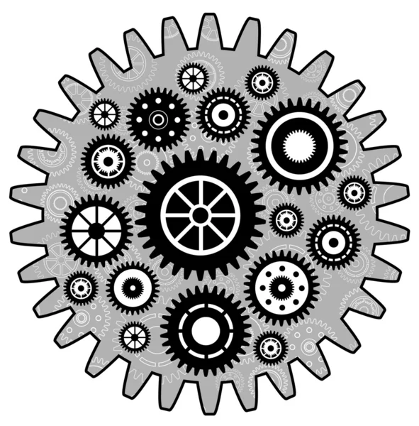 Набір чорний Cogwheel — стоковий вектор