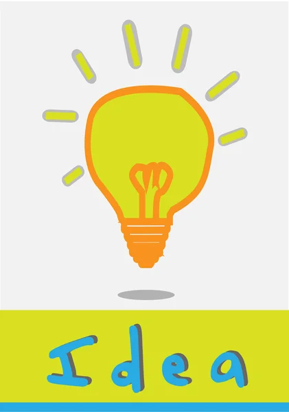 Lampe Idea jaune gris — Image vectorielle