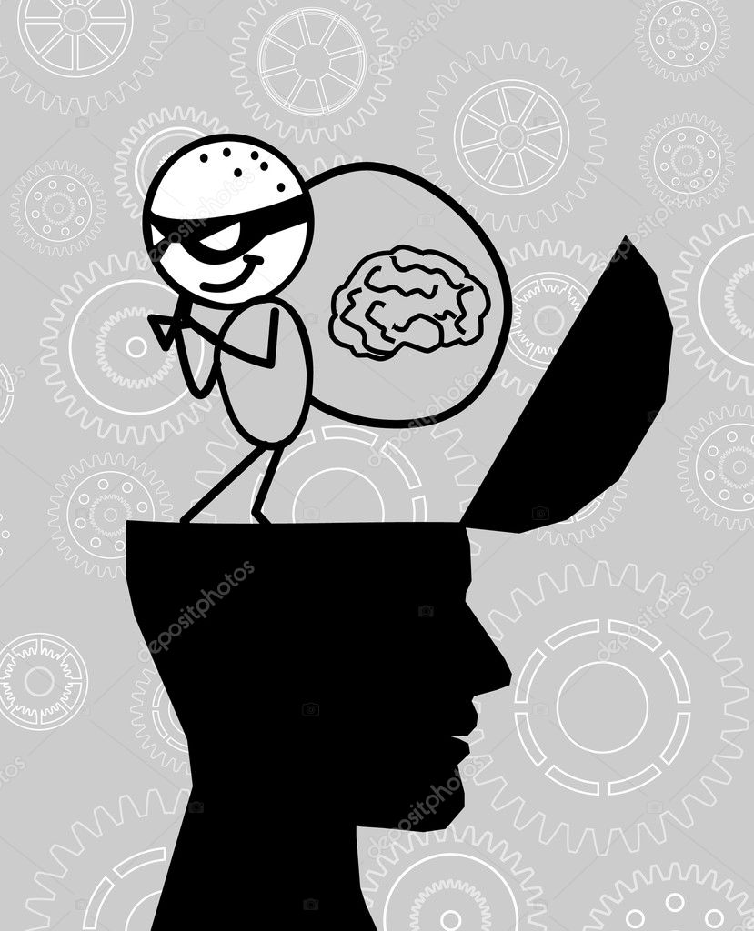 Thief take the brain head Stock Vector by ©redrockerz99 9738332