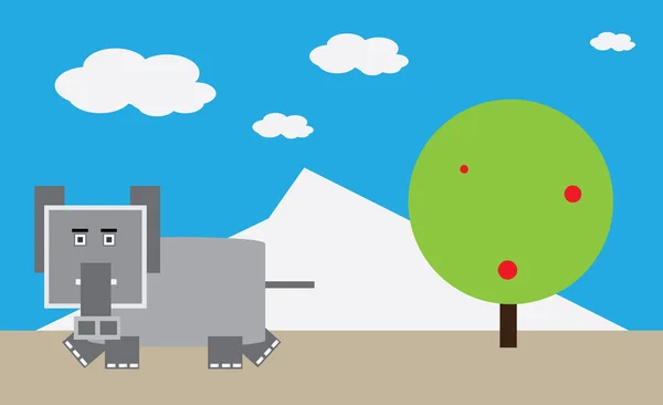 Zoo éléphant — Image vectorielle