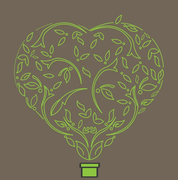 Árbol de planta de amor — Vector de stock