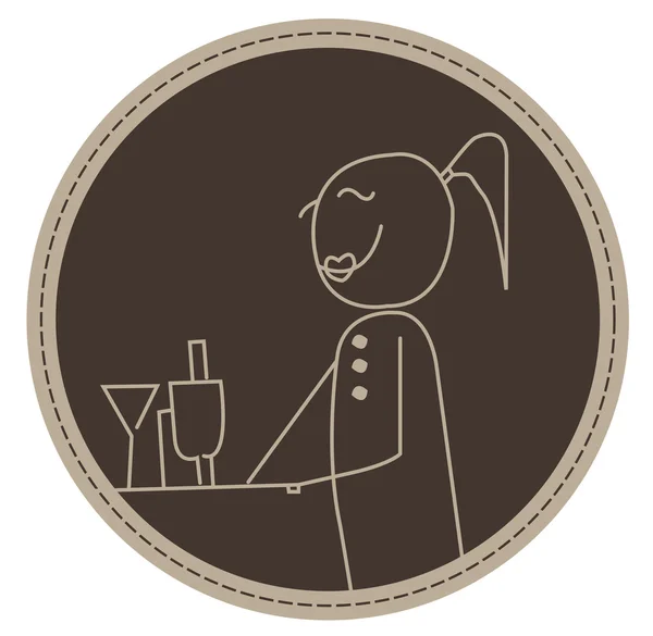 Femme serveur — Image vectorielle