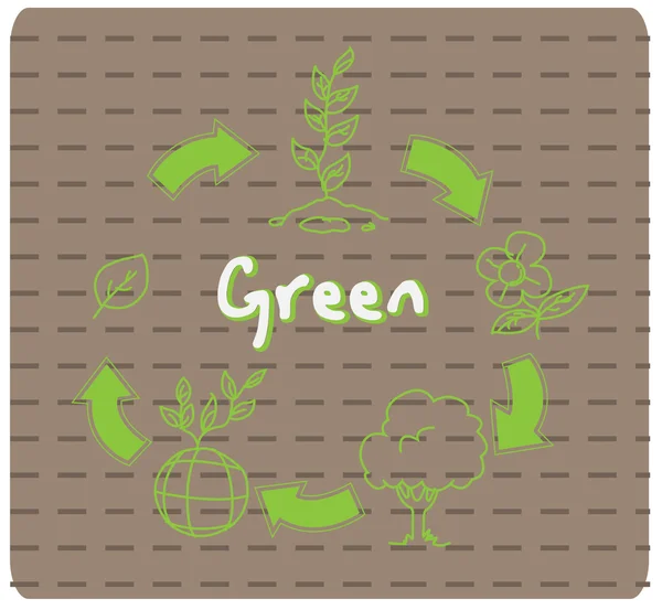 Planta verde reciclar —  Vetores de Stock