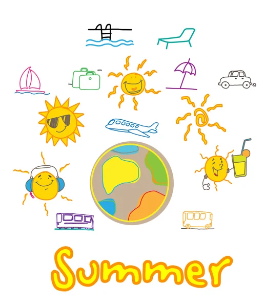 stock vector Summer traveling holiday