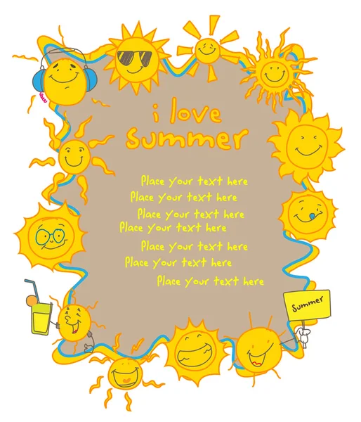 Sonne Sommer Banner Urlaub — Stockvektor