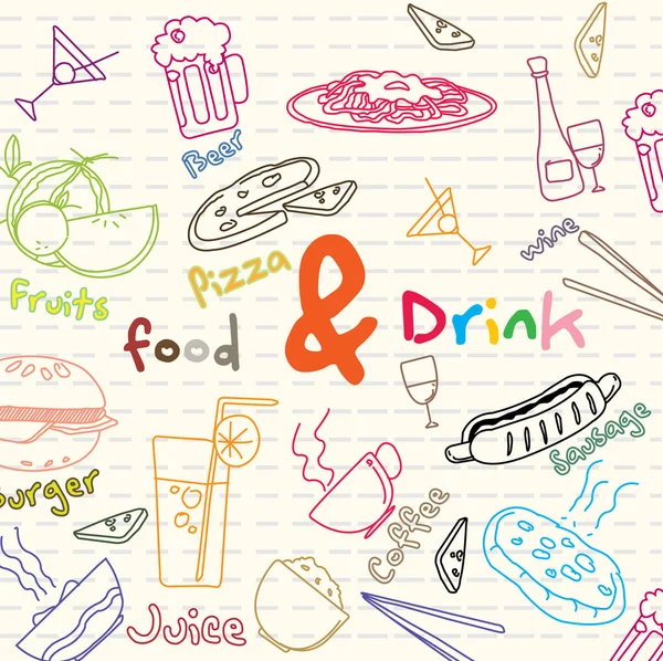Bannière nourriture et boisson — Image vectorielle