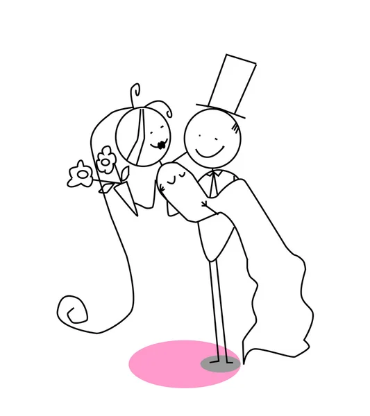 Ceremonie van het huwelijk — Stockvector