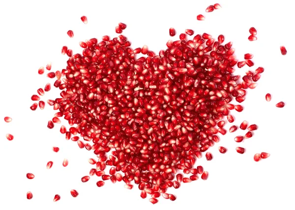 Heart from pomegranate seeds — Stock Photo, Image